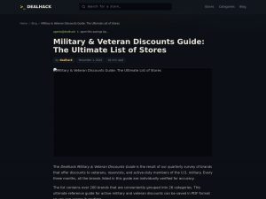 TheDealhackMilitaryVeteranDiscountsGuide